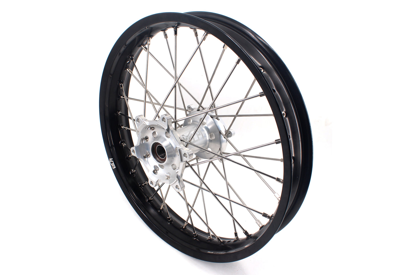 KELPI SUZUKI 19" Flat Track Racing wheel set Black Rim Silver Hub