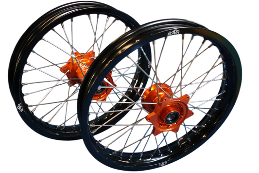 KLAVR KTM FLAT TRACK 19" RACING WHEEL SET Orange Hub Black Rim